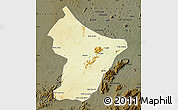 Physical Map of Cuamba, darken