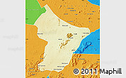 Physical Map of Cuamba, political outside