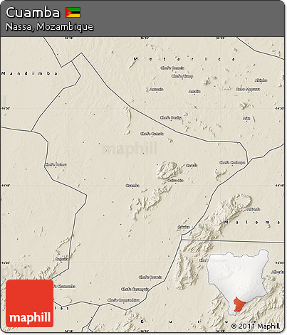 Shaded Relief Map of Cuamba