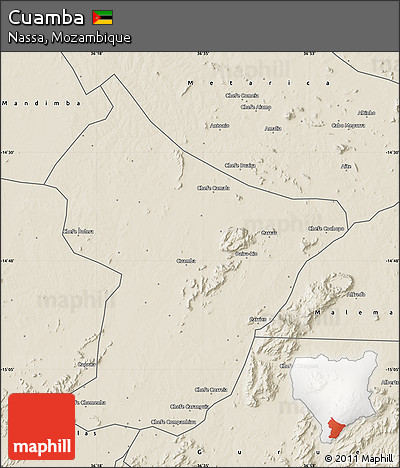 Shaded Relief Map of Cuamba