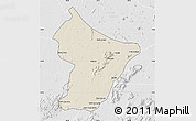 Shaded Relief Map of Cuamba, lighten, desaturated