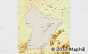 Shaded Relief Map of Cuamba, physical outside