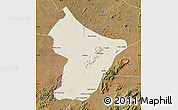 Shaded Relief Map of Cuamba, satellite outside
