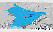 Political Panoramic Map of Cuamba, lighten, desaturated