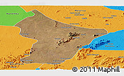 Satellite Panoramic Map of Cuamba, political outside