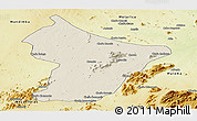 Shaded Relief Panoramic Map of Cuamba, physical outside