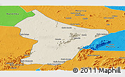 Shaded Relief Panoramic Map of Cuamba, political outside