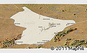 Shaded Relief Panoramic Map of Cuamba, satellite outside