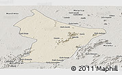 Shaded Relief Panoramic Map of Cuamba, semi-desaturated