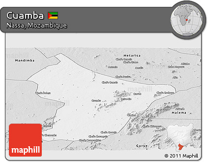 Silver Style Panoramic Map of Cuamba