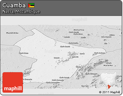 Silver Style Panoramic Map of Cuamba