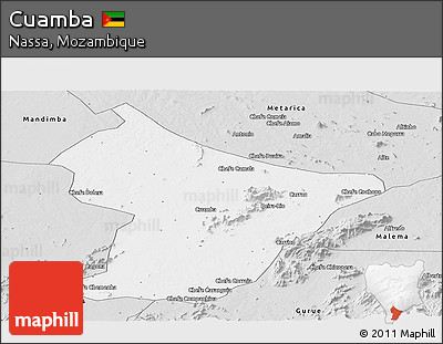 Silver Style Panoramic Map of Cuamba