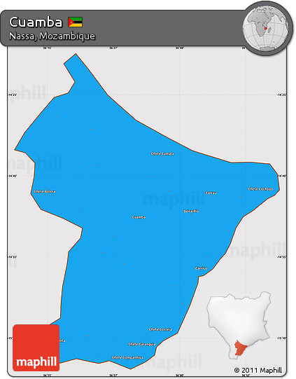 Political Simple Map of Cuamba, cropped outside