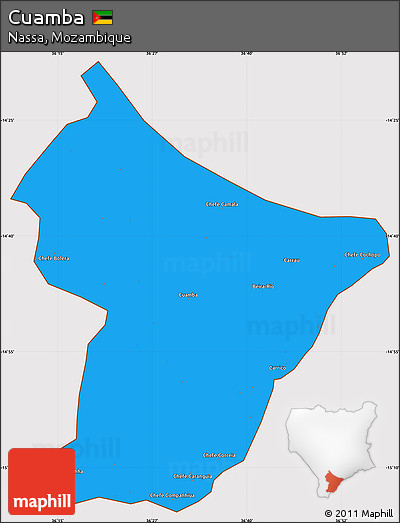 Political Simple Map of Cuamba, cropped outside