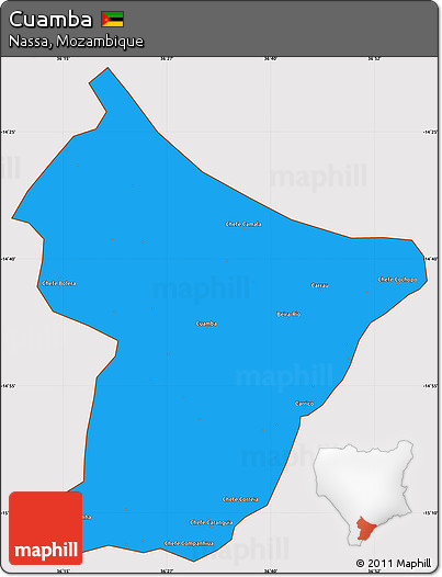 Political Simple Map of Cuamba, cropped outside
