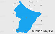 Political Simple Map of Cuamba, single color outside, borders and labels