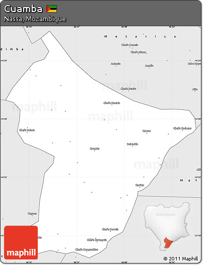 Silver Style Simple Map of Cuamba