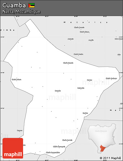 Silver Style Simple Map of Cuamba