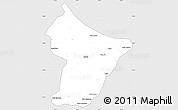 Silver Style Simple Map of Cuamba, single color outside
