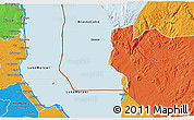 Political 3D Map of Niassa Lake