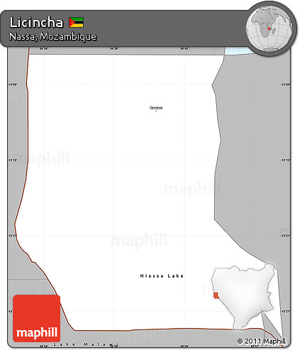Gray Simple Map of Licincha
