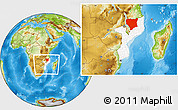 Physical Location Map of Nassa, highlighted country, within the entire country