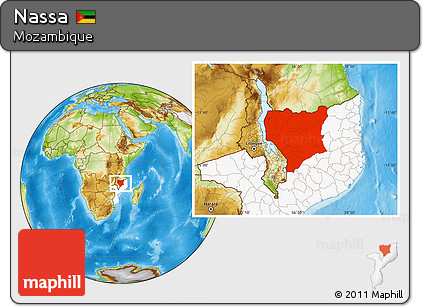 Physical Location Map of Nassa, highlighted country
