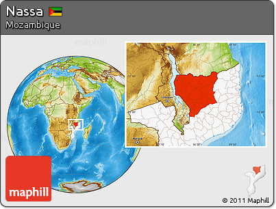 Physical Location Map of Nassa, highlighted country