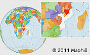 Political Location Map of Nassa, highlighted country, within the entire country