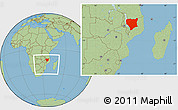 Savanna Style Location Map of Nassa, within the entire country