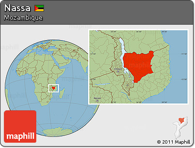 Savanna Style Location Map of Nassa