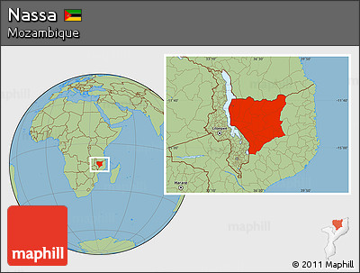 Savanna Style Location Map of Nassa