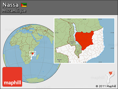 Savanna Style Location Map of Nassa, highlighted country
