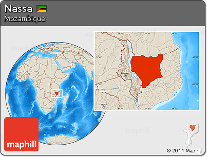 Shaded Relief Location Map of Nassa