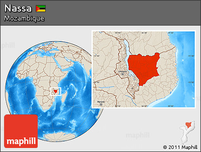 Shaded Relief Location Map of Nassa