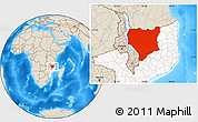 Shaded Relief Location Map of Nassa, highlighted country