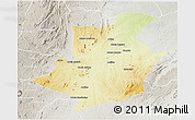 Physical 3D Map of Majune, lighten, semi-desaturated