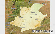 Physical 3D Map of Majune, satellite outside