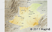 Physical 3D Map of Majune, semi-desaturated
