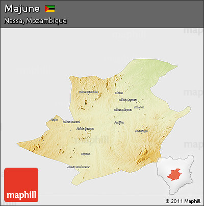 Physical 3D Map of Majune, single color outside