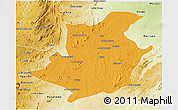 Political 3D Map of Majune, physical outside