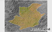 Satellite 3D Map of Majune, desaturated