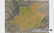 Satellite 3D Map of Majune, semi-desaturated