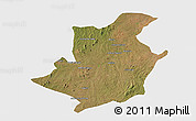 Satellite 3D Map of Majune, single color outside