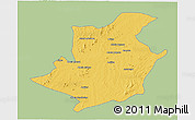 Savanna Style 3D Map of Majune, single color outside