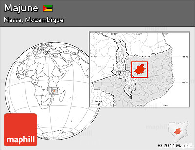 Blank Location Map of Majune, highlighted country