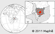 Blank Location Map of Majune, highlighted country, highlighted parent region