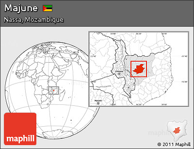 Blank Location Map of Majune, highlighted parent region