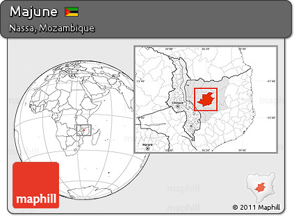 Blank Location Map of Majune, highlighted parent region