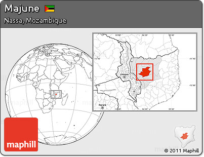 Blank Location Map of Majune, highlighted parent region